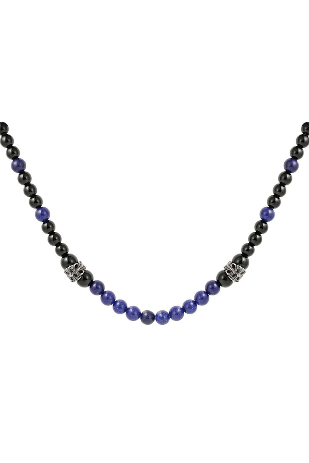 Halskette mit Perlen Schwarz Blau_3