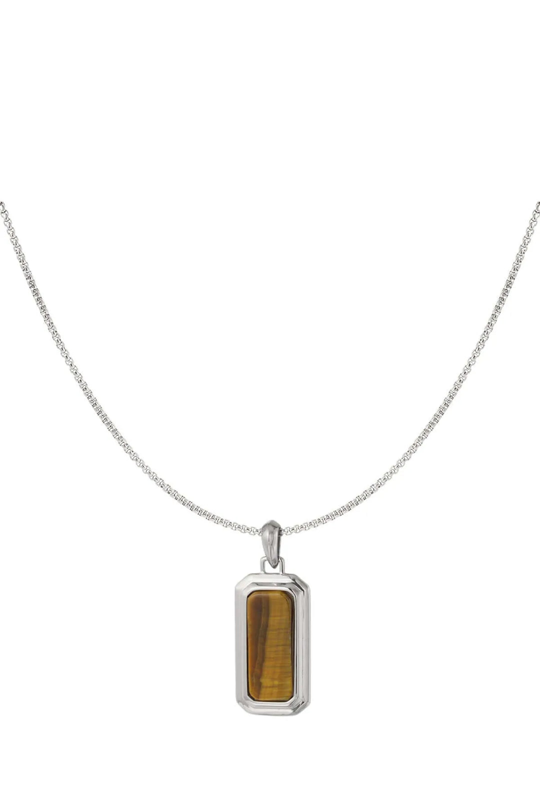 Halskette mit Anhänger Stein Braun_2