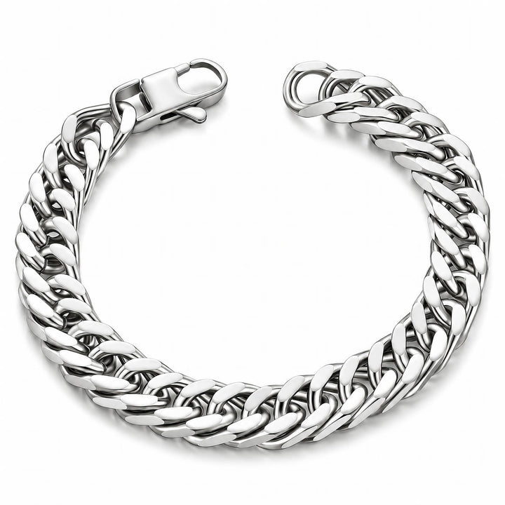 Double Cuban Link Armband 316L Edelstahl Silber – ETERNAL