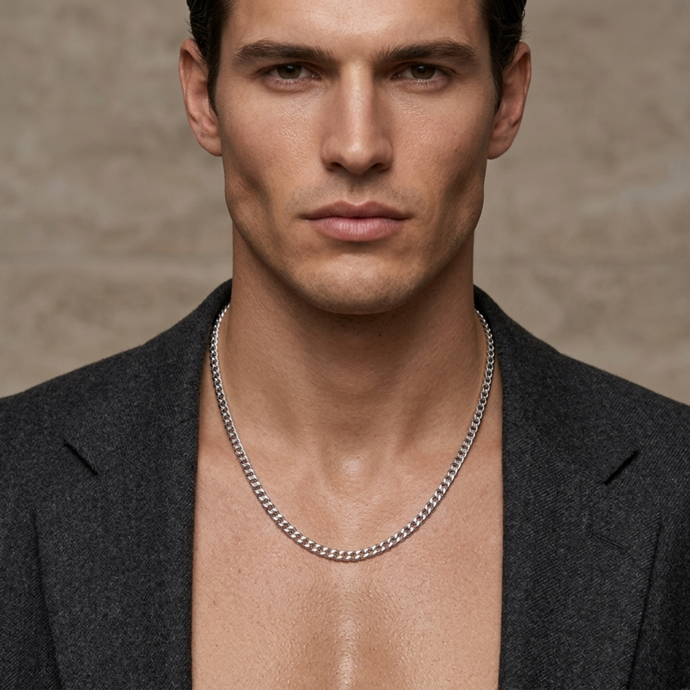 cuban halskette herren silber
