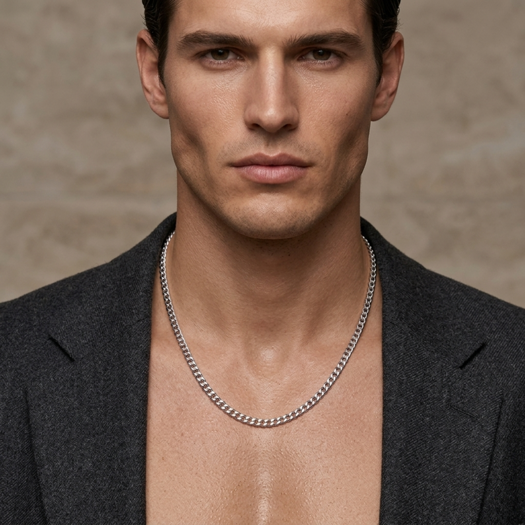 cuban halskette herren silber