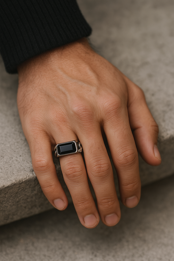 Onyx Ring - 925 Silber