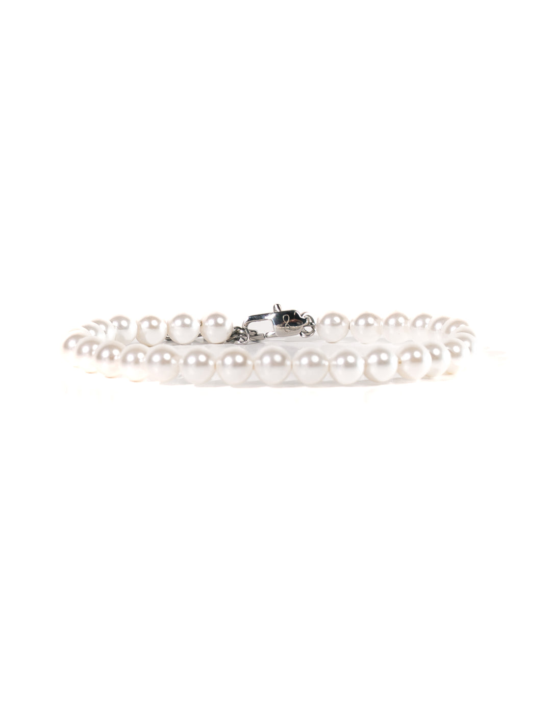 Klassisches Perlenarmband Silber Herren
