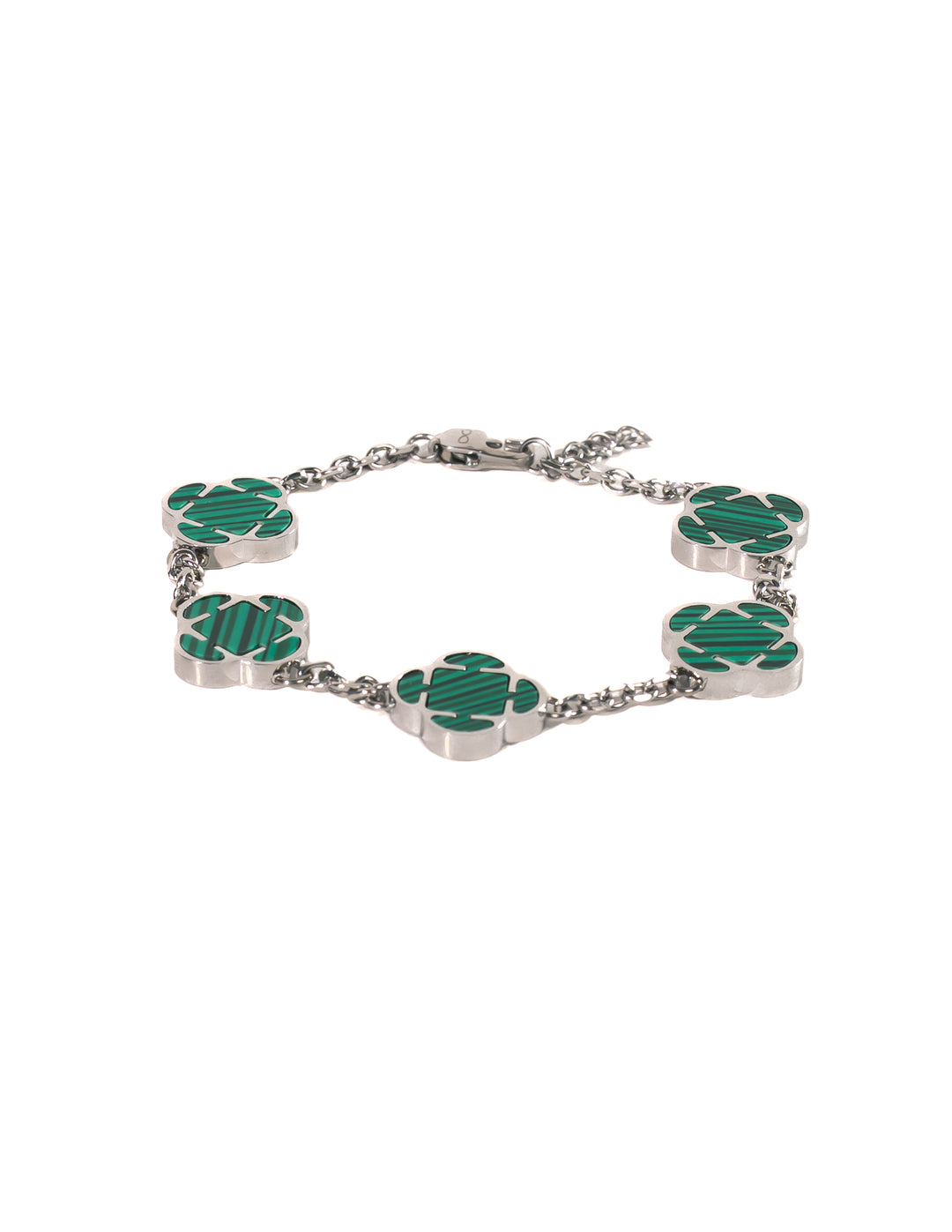 Malachit Clover Armband Silber Herren
