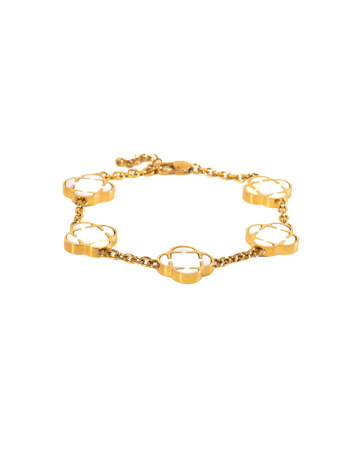 Perlmutt Clover Armband Gold Herren