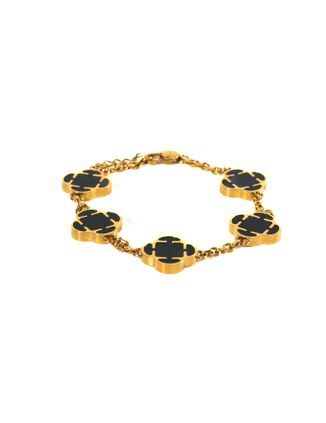Onyx Clover Armband Gold Herren