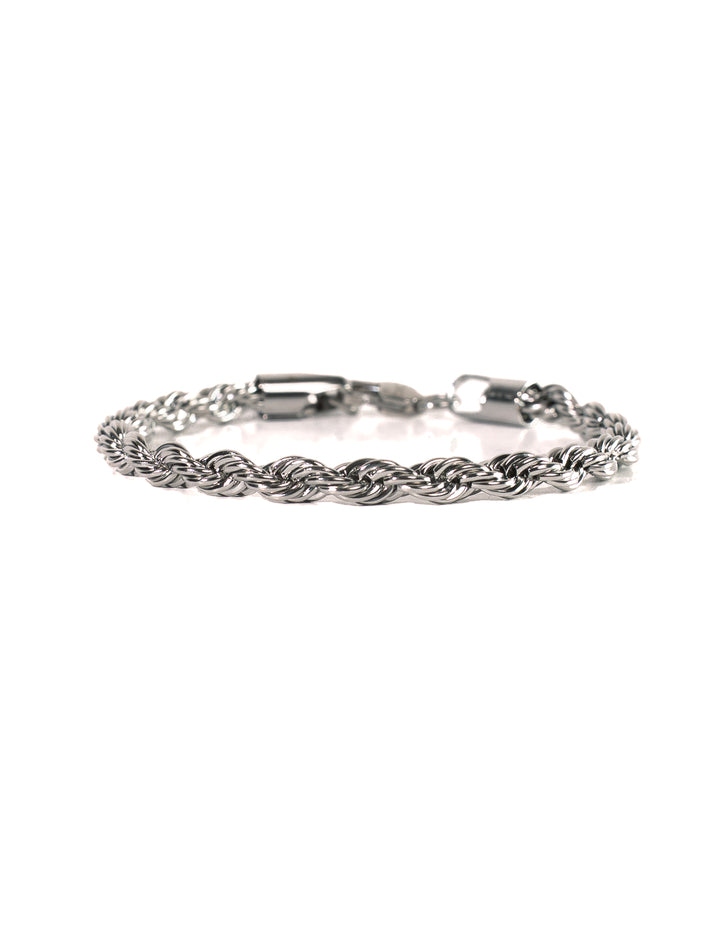 Gedrehtes Seilarmband Silber Herren