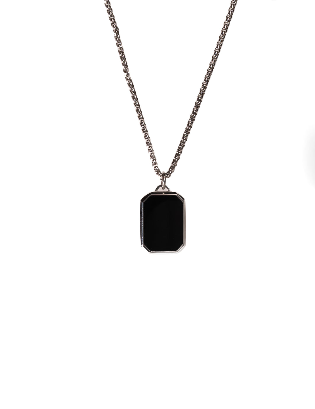 Halskette mit schwarzem Onyx Silber Herren