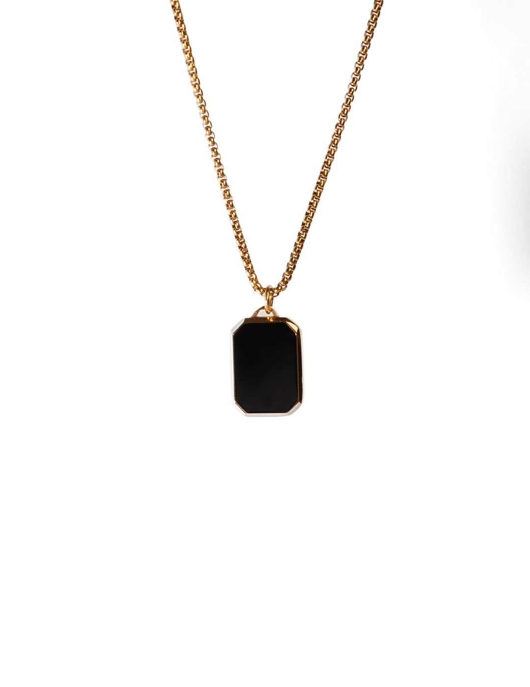 Halskette mit schwarzem Onyx  Gold Herren