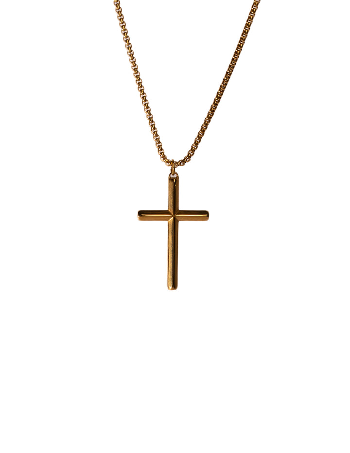 Klassische Kreuz Halskette Gold Herren