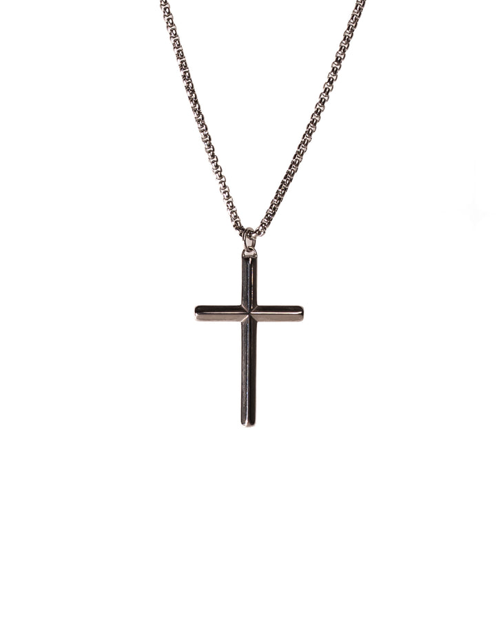 Klassische Kreuz Halskette Silber Herren