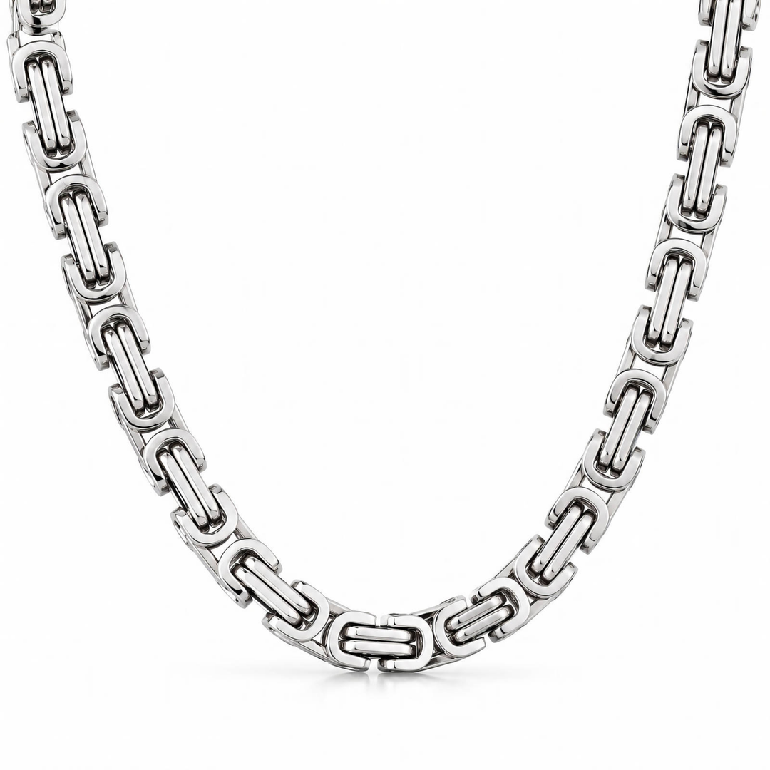 Byzantine Chain Kette 316L Edelstahl von ETERNAL – Detailansicht Gliedermuster Freisteller
