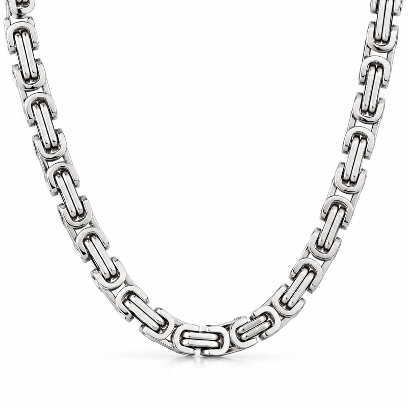 Byzantine Chain Kette 316L Edelstahl von ETERNAL – Detailansicht Gliedermuster Freisteller