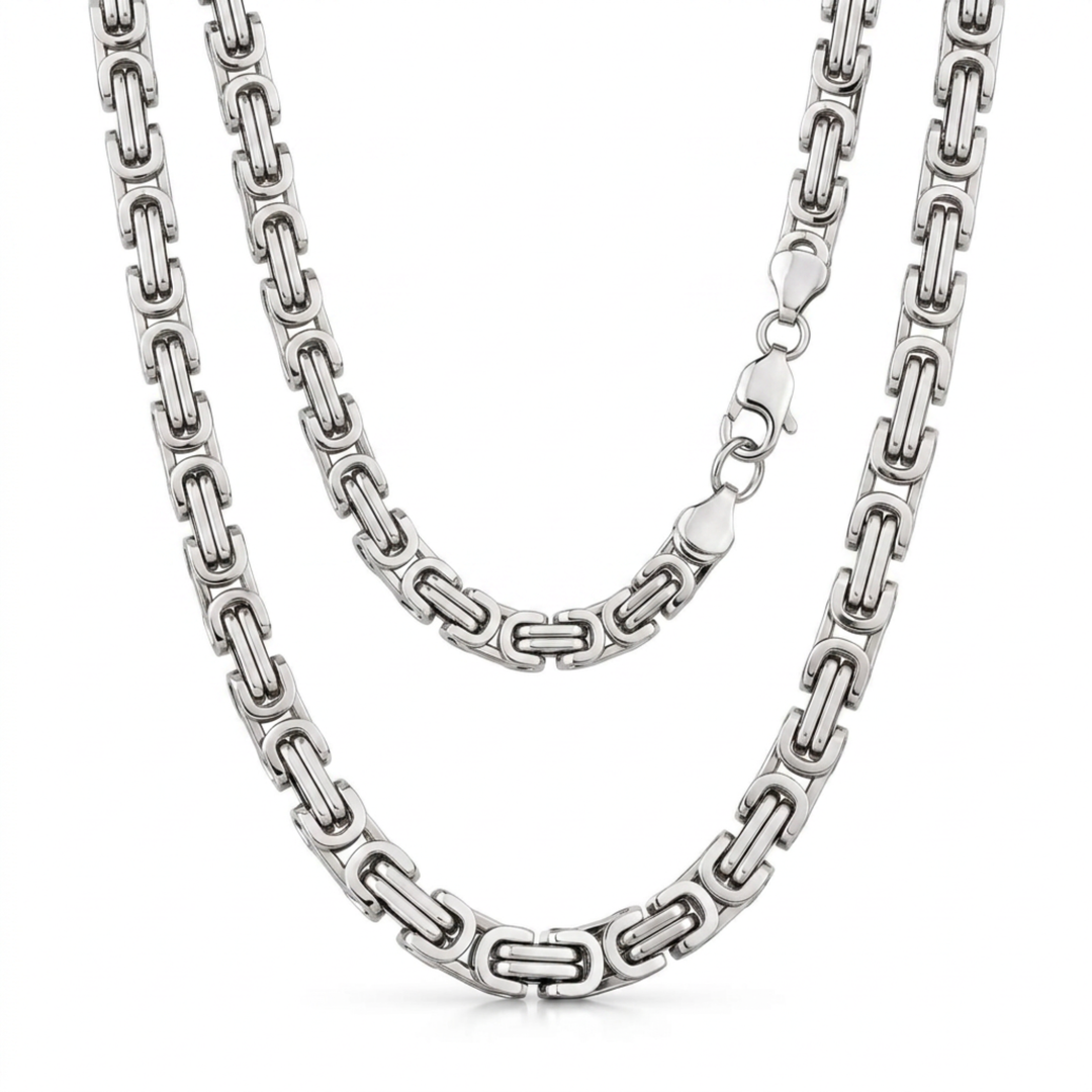 Byzantine Chain Kette 316L Edelstahl von ETERNAL – Freisteller Doppelansicht auf weißem Hintergrund