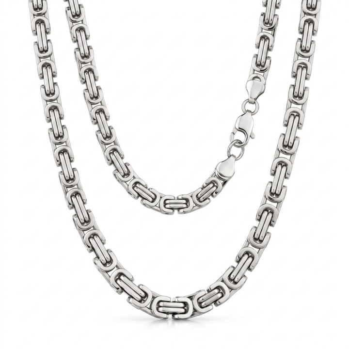 Byzantine Chain Kette 316L Edelstahl von ETERNAL – Freisteller Doppelansicht auf weißem Hintergrund