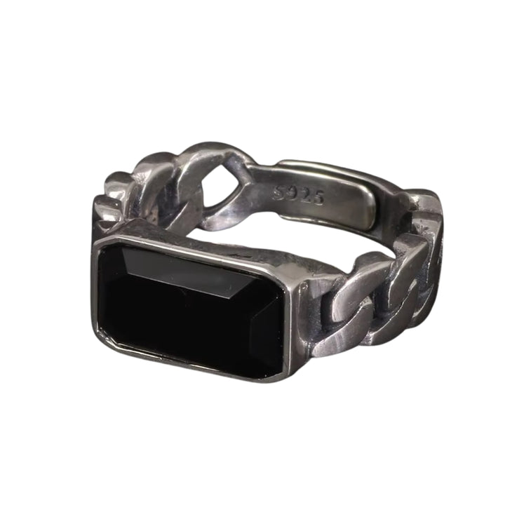 Onyx Ring - 925 Silber