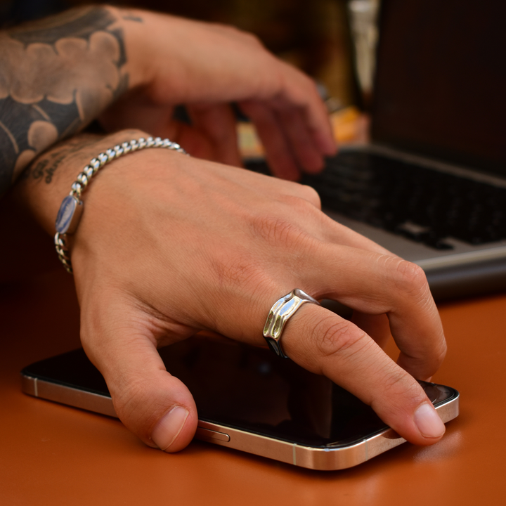 Gehämmerter Ring - Silber