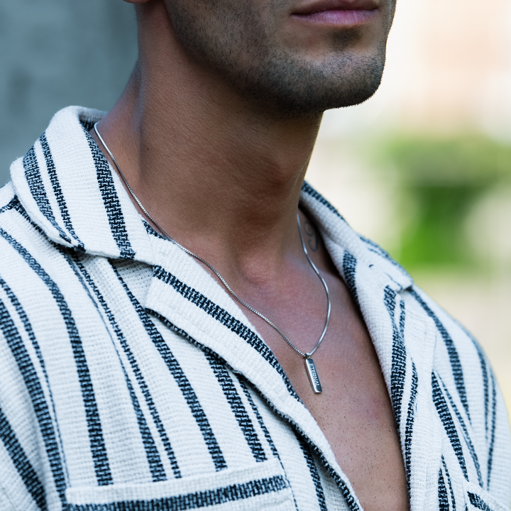 Box Anhänger Halskette - Silber