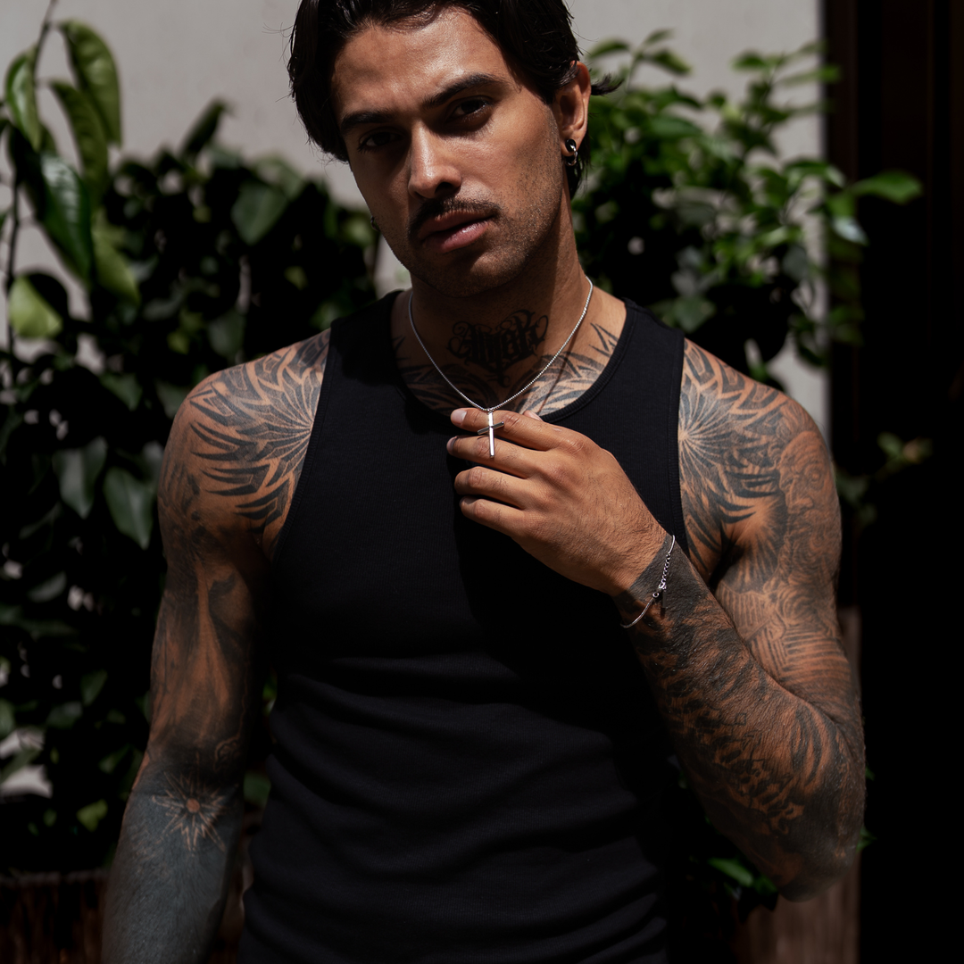 Klassische Kreuz Halskette – Silber