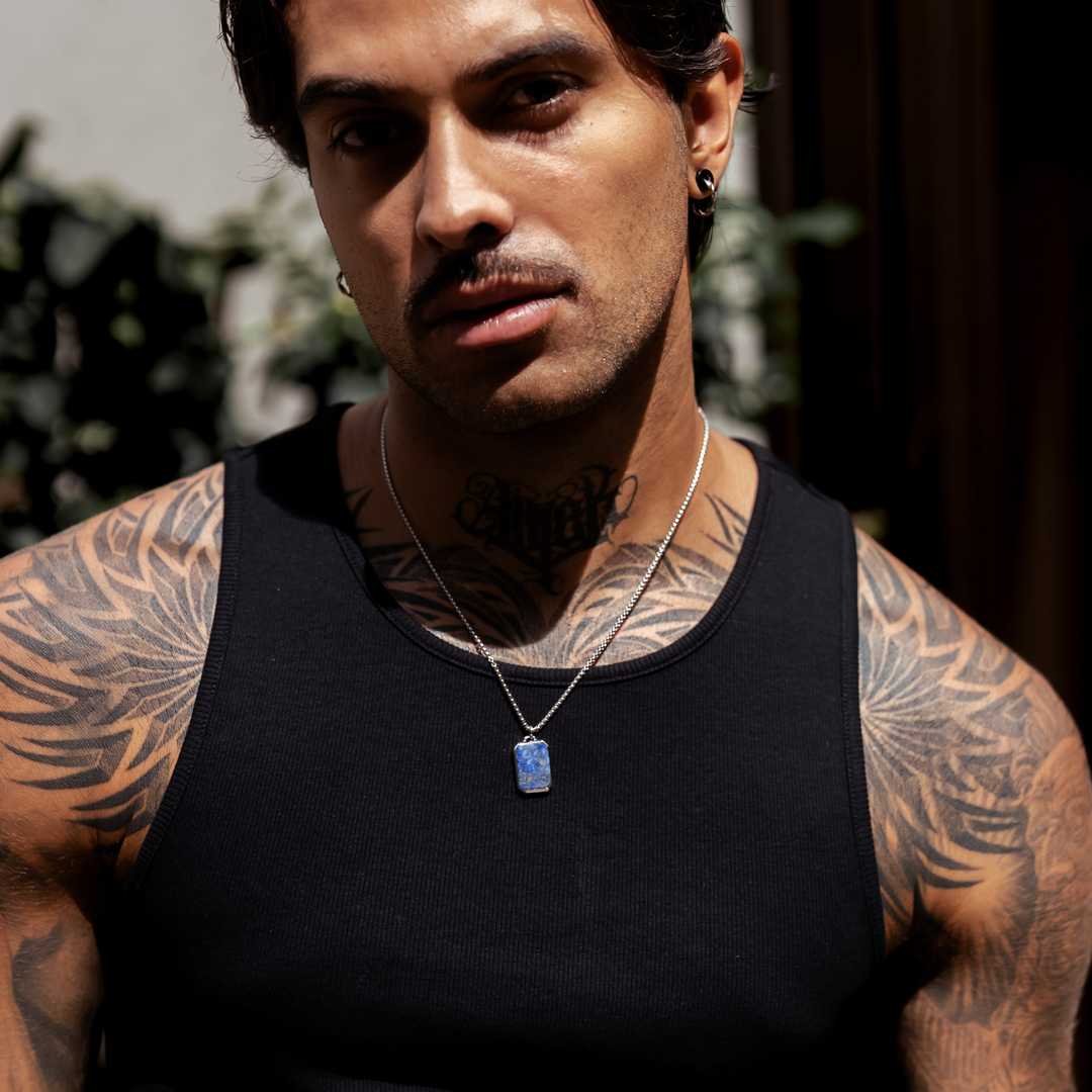 Blaue Lapis Halskette – Silber