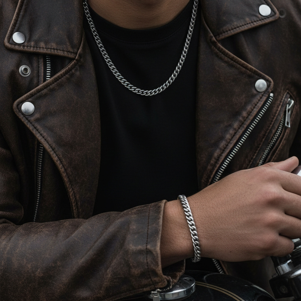 Cuban Armband herren silber