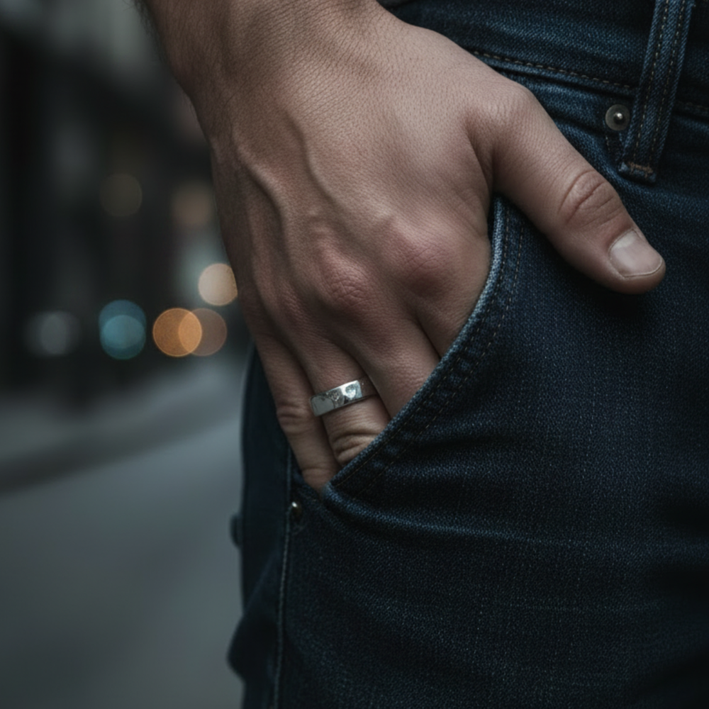 ring herren verstellbar silber
