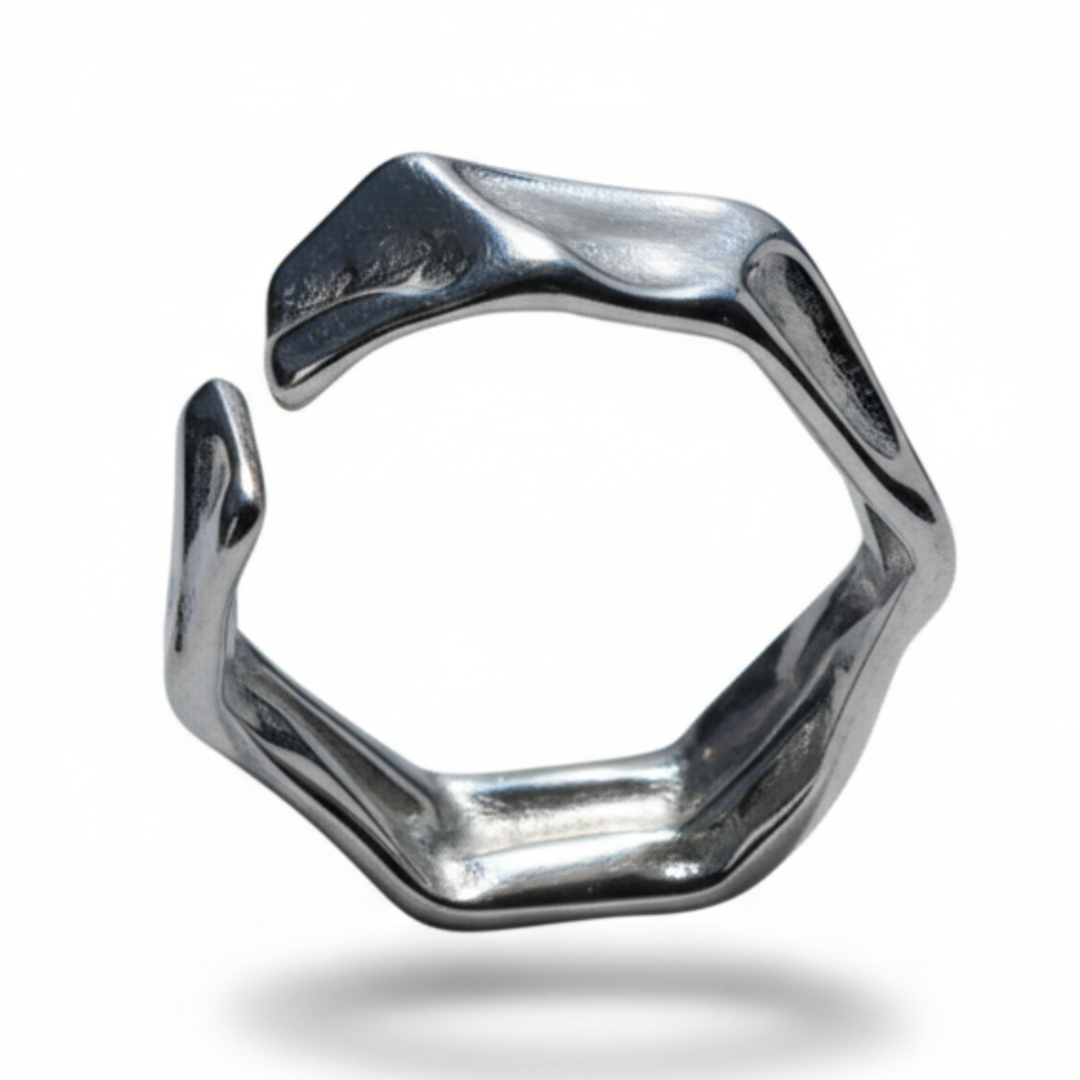 ring gehämmert herren silber