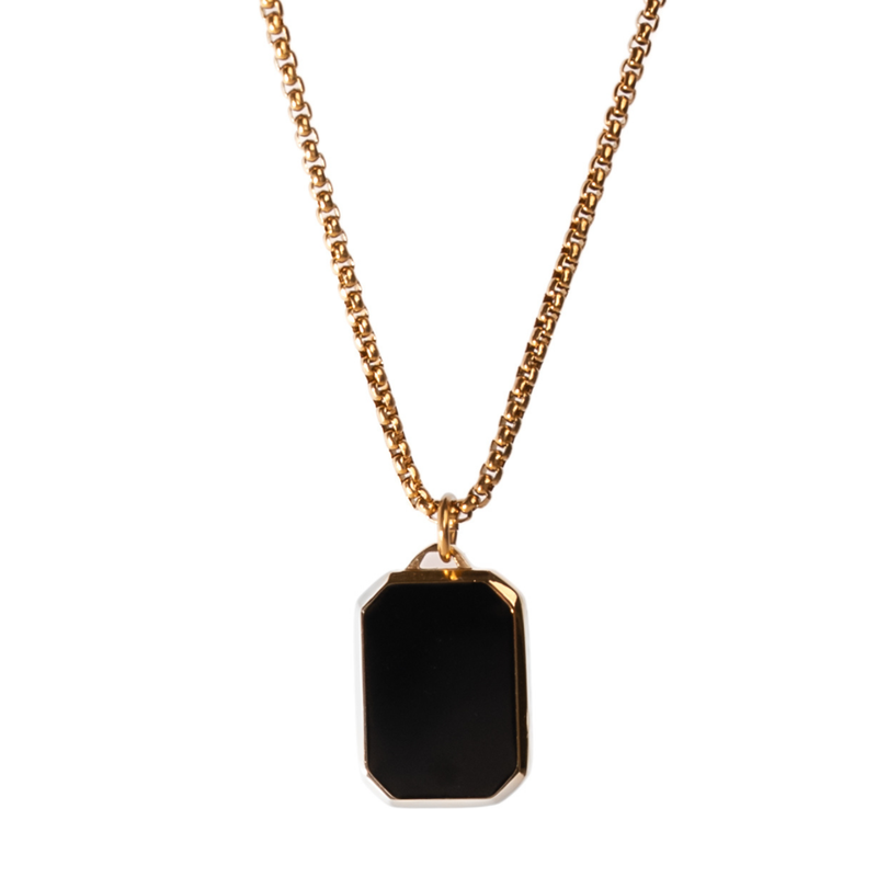 Onyx Halskette herren gold