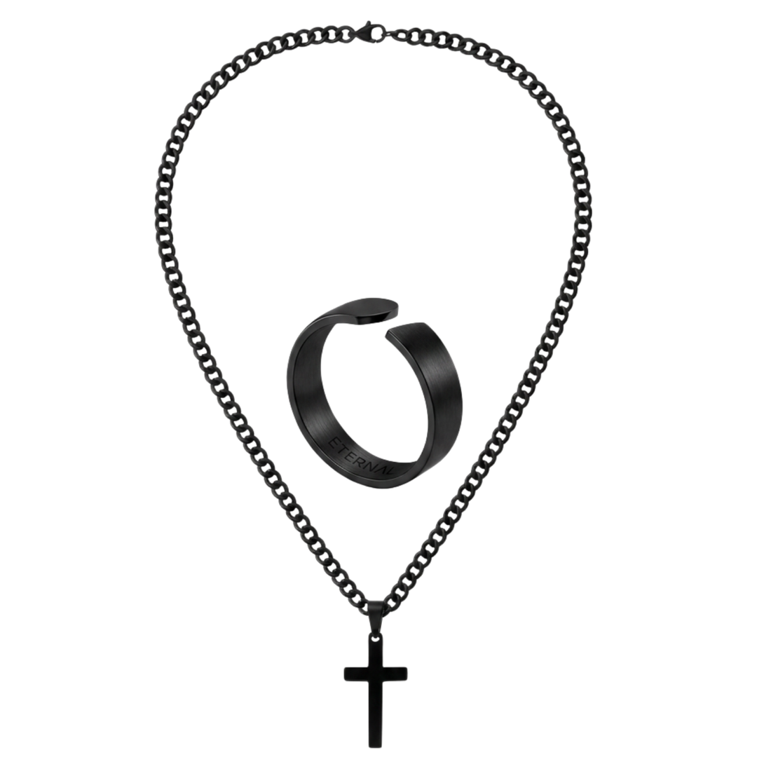 Herren schmuck set schwarz