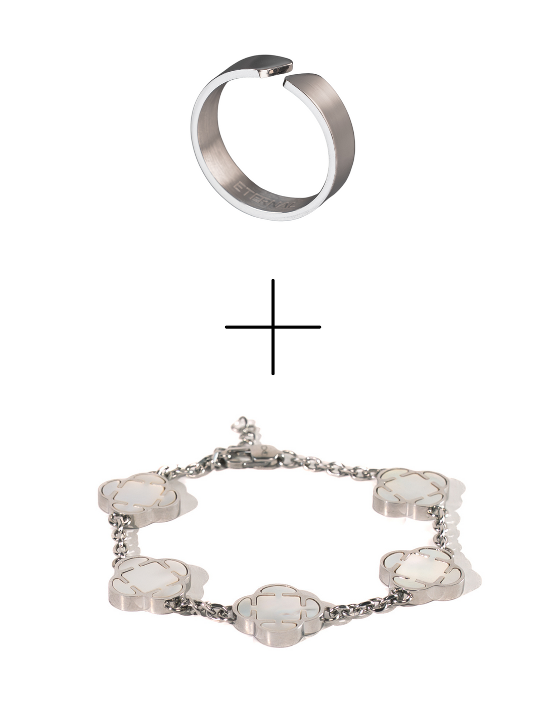 Ring Clover Set Silber Herren
