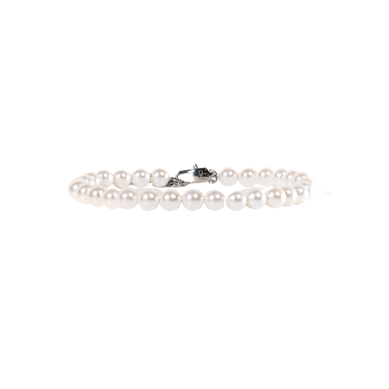 Klassisches Perlenarmband – Silber