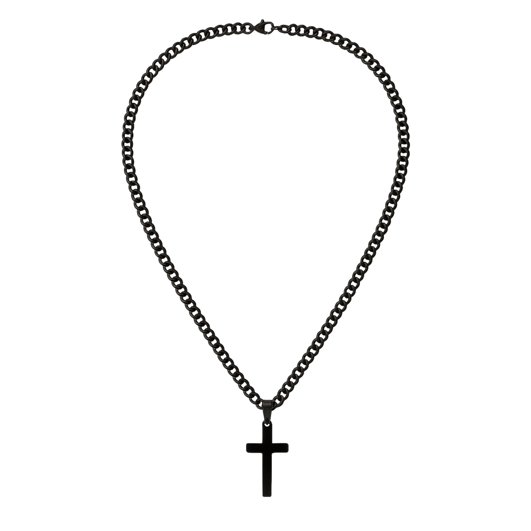 Kreuz Halskette – Schwarz