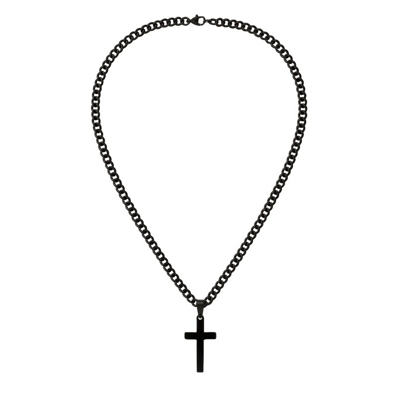 Kreuz Halskette – Schwarz