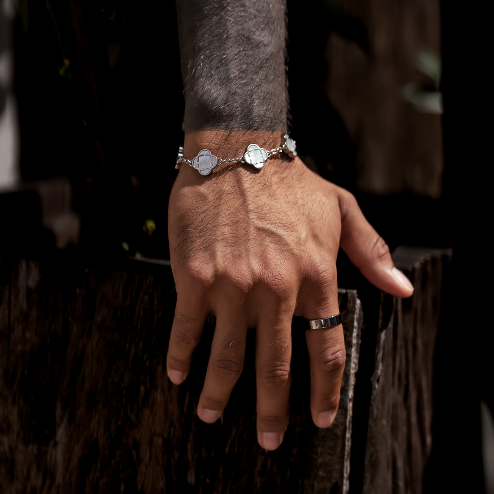 Clover Armband Herren Silber