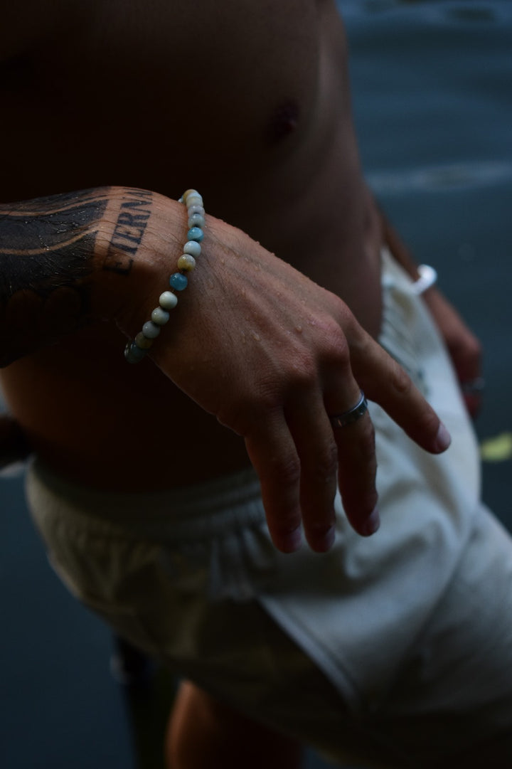 Achat Beads Armband Gold Herren