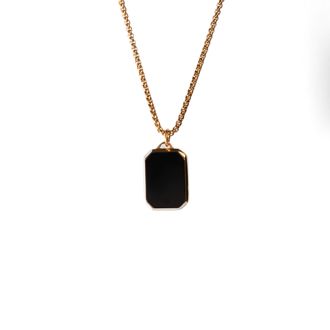 Onyx Halskette herren gold